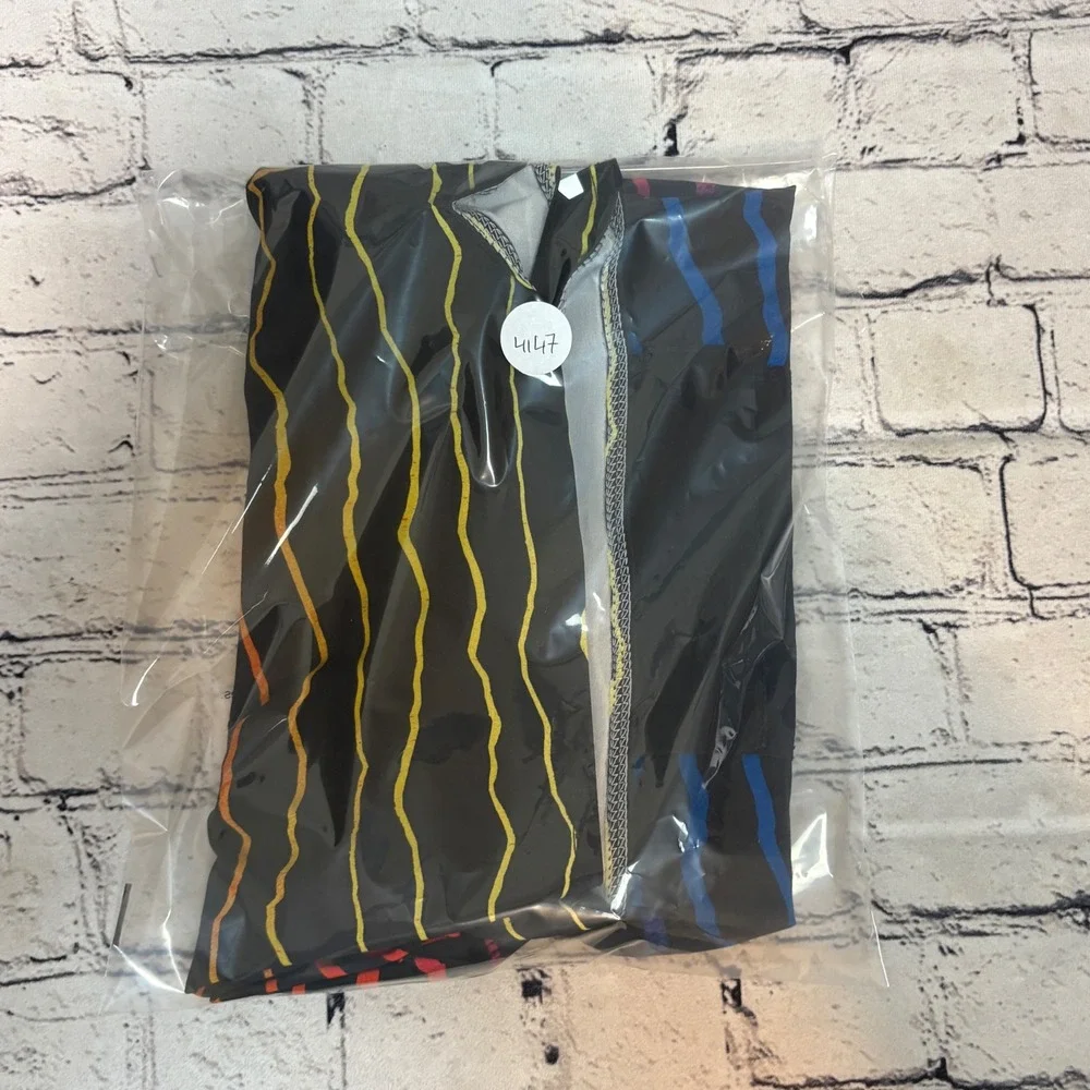 Billabong Airlite Sundays Mens 33 Board Shorts Black Rainbow Wave Stripe Swim